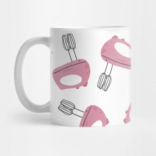 Pink and Grey Hand Mixer Pattern Mug